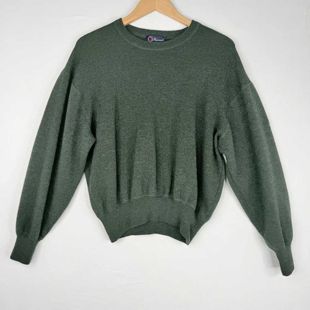 Faconnable Sweater Men's 100% Merino Wool Crew‎ Neck Preppy Jumper Pullover SZ-L